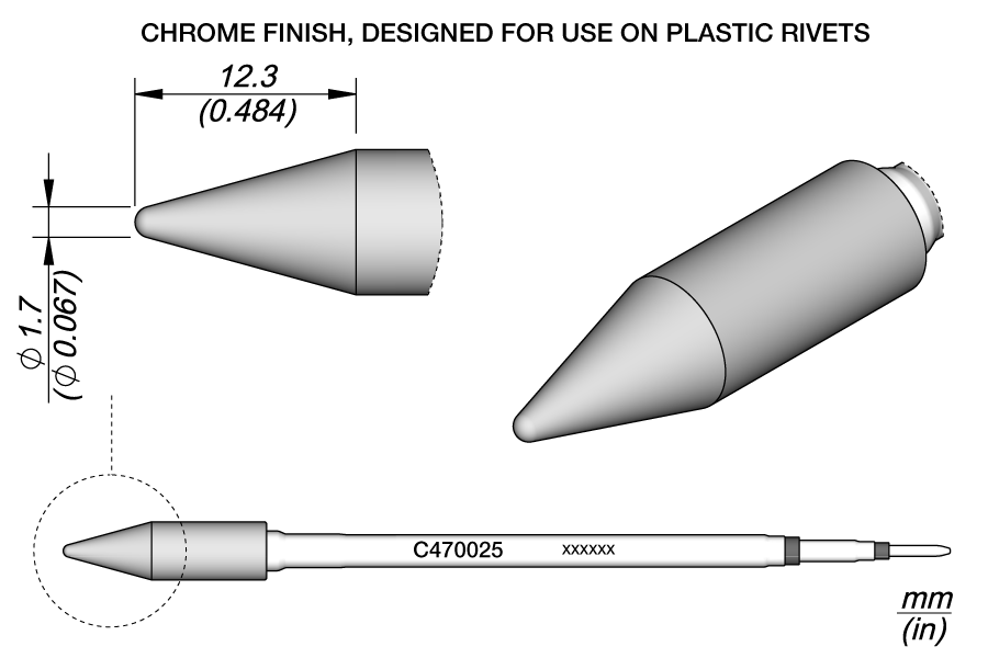 C470025 - Heat Staking Cartridge Ø 1.7